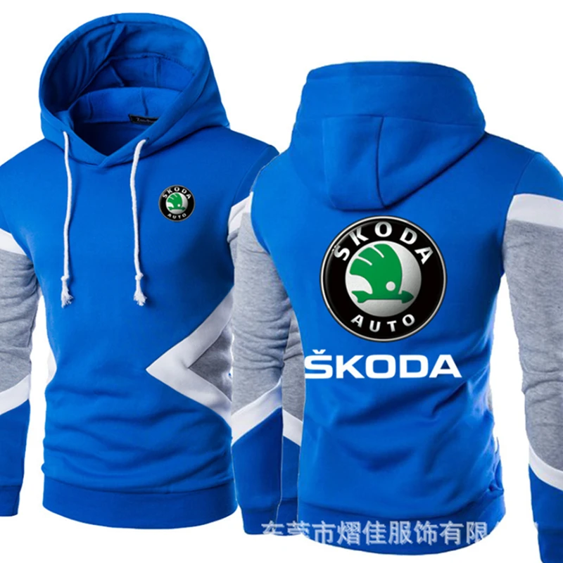 

2022 new men's SKODA logo spring and autumn fashion Pullover Sweater patchwork casual cotton hat