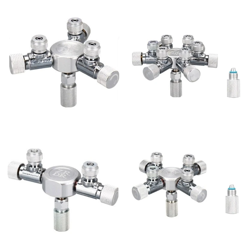 

2-6 Ports Aquarium C02 Shunts Stainless Steel Multi-ways Check Solenoid CO2 Regulator Fish Tanks Accessories