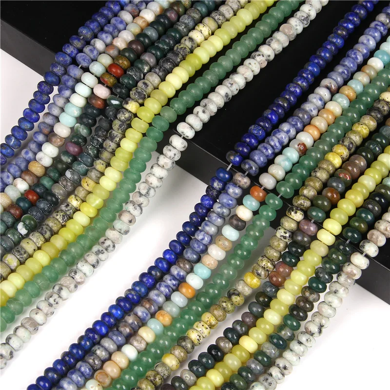 

Natural gem stone crystal rondelle spacer beads loose Drum stone abacus beads for jewelry making handmade necklace bracelet diy