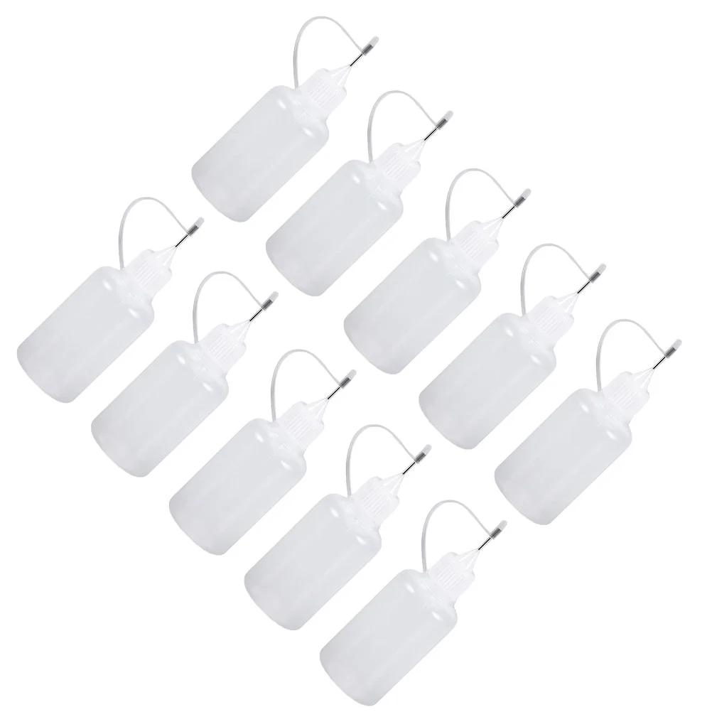 10Pcs 30ml Needle Tip Glue Bottle Applicator DIY Quilling Tool Precision (White) needle tip bottle