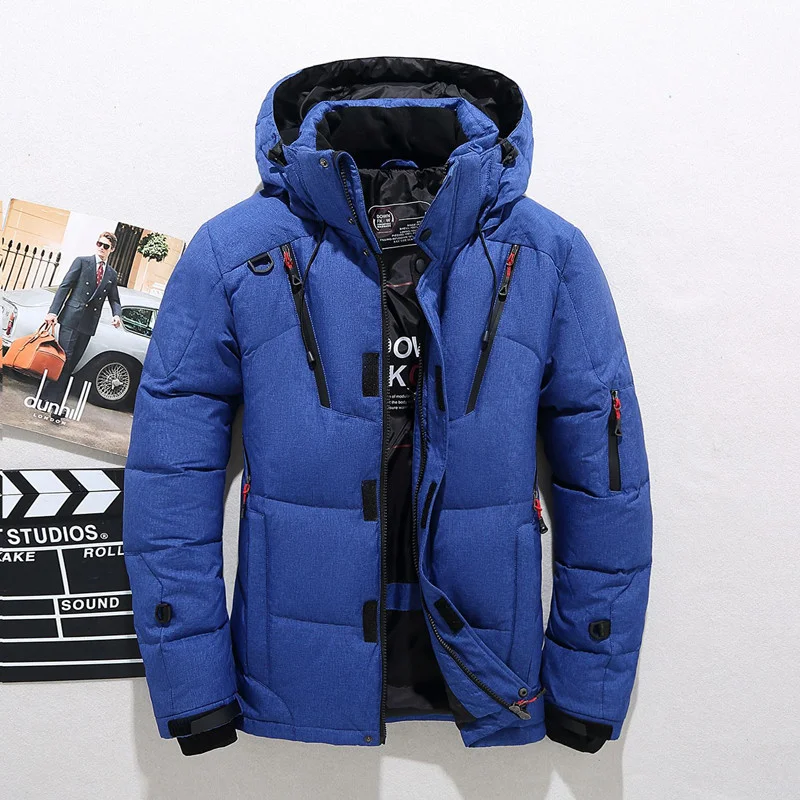 

High Quality Winter Men Down Jackets Thick Warm Winter Jacket Hooded Duck Down Coat Men Casual Down Parkas With Many Pockets