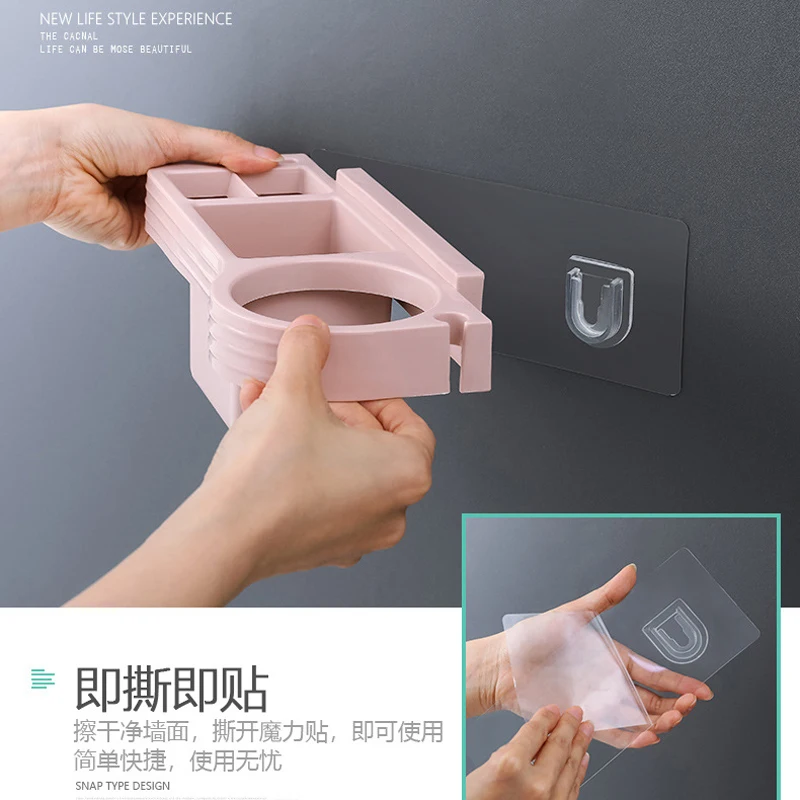 Настенный держатель для сушки волос без перфорации подвесная стойка хранения