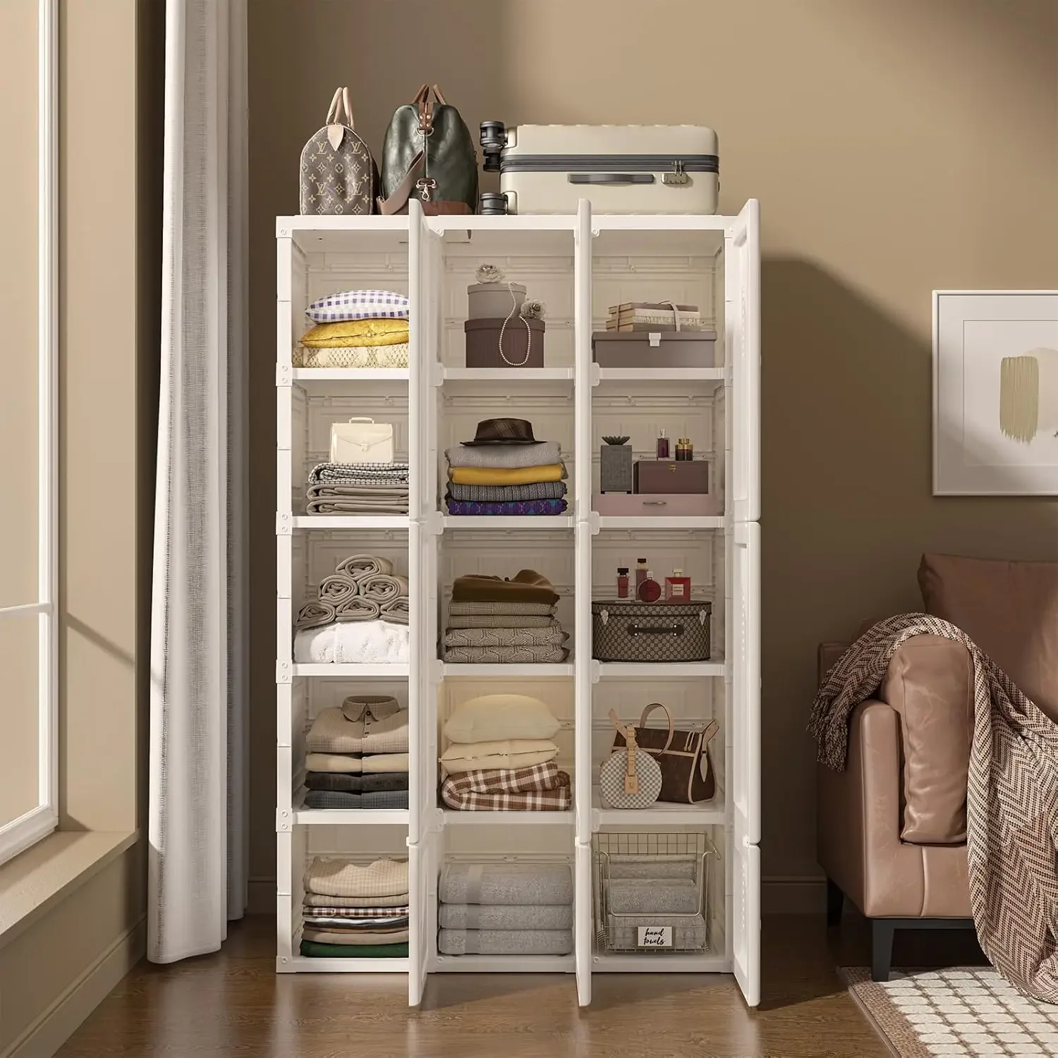 Детский органайзер для хранения одежды складной пластиковый шкаф с магнитной