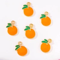 20pcs 1015mm enamel drop oil glazed orange pendant summer fruit diy necklace bracelet earring ornament charm for jewelry making