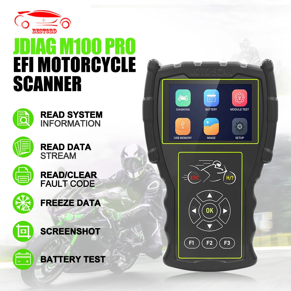 Сканер OBD2 JDiag M100 для мотоциклов диагностический инструмент KTM/Ducati/Honda/Yamaha/Kawasaki ODB2