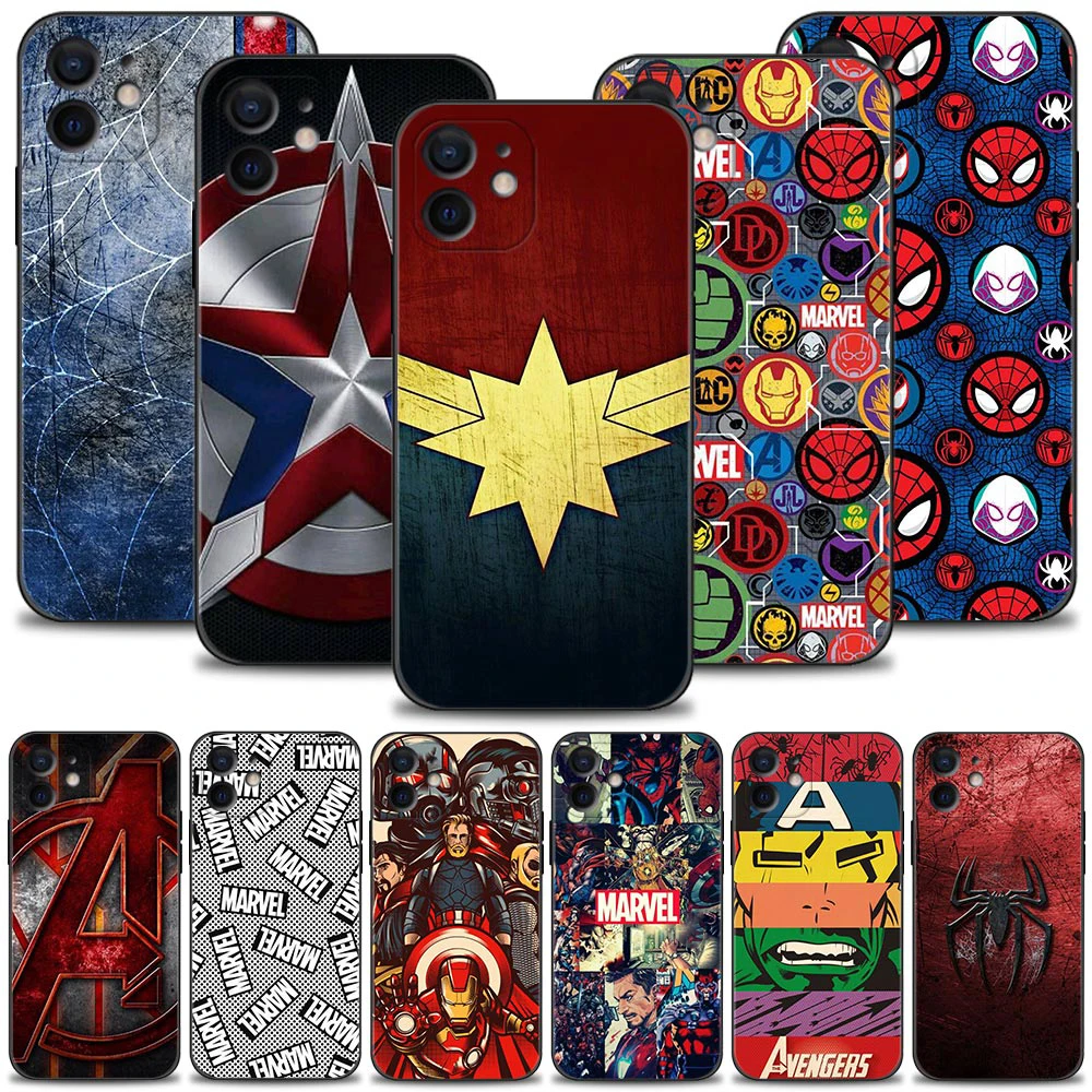 Чехол для телефона для Apple iPhone 14 13 12 11 Pro Max Mini XS XR X 7 8 Plus 6 6S Крышка Роскошные Комиксы Marvel.
