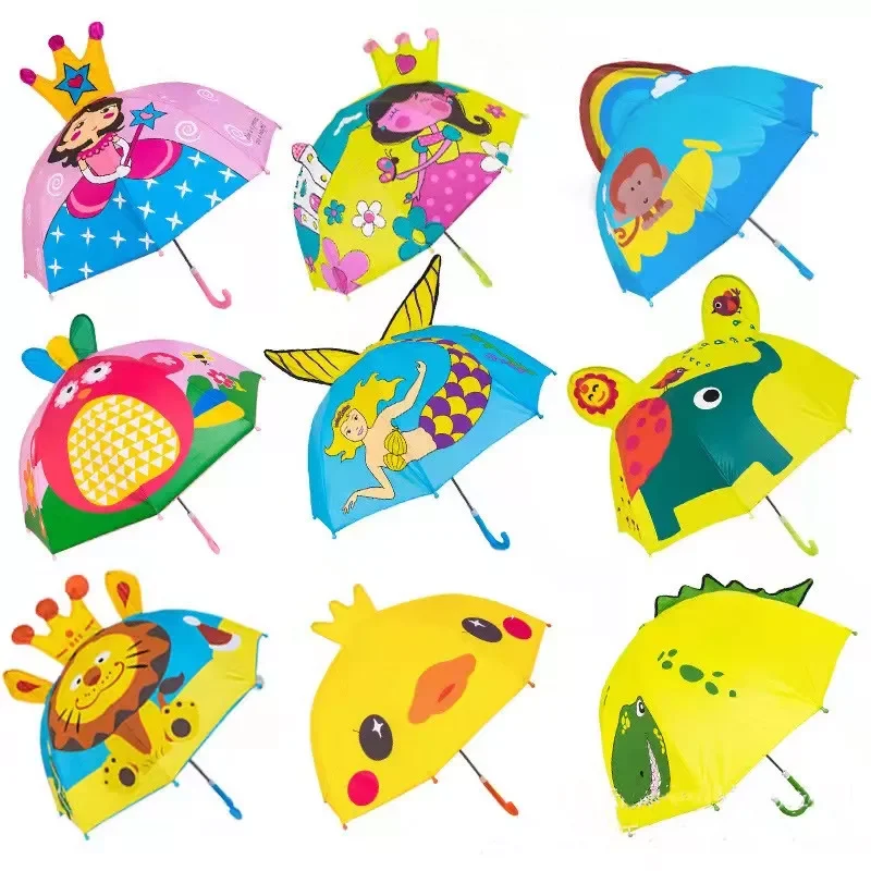 

Cartoon Children Umbrella animation creative long-handled 3D ear modeling kids umbrella For boys girls