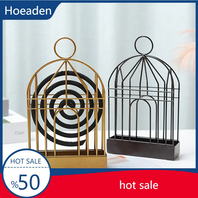 

Nordic Style Birdcage Shape Summer Day Iron Mosquito Repellent Incenses Rack Plate Home Decoration Creative Mosquito Coil Holder