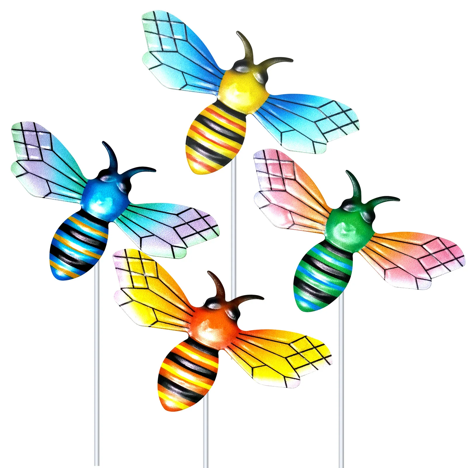 

Стоячие садовые декоративные колышки для газона, уличные металлические цветные пчелиные садовые колышки для двора, художественный декор, р...