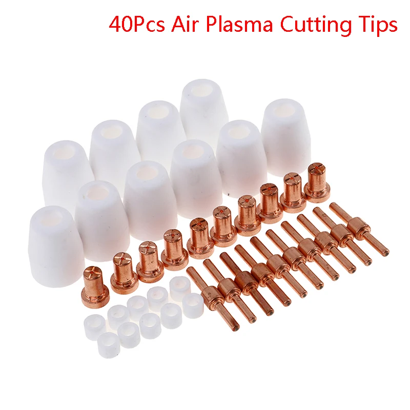 

40Pcs Plasma Cutter Tip Electrodes & Nozzles Kit For 40A/PT-31 CUT40 LGK40 Cutting Tip