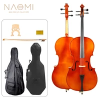 naomi acoustic cello 44 34 12 14 18 spruce top face board maple back with full cello accessories bowrosinbridgecase