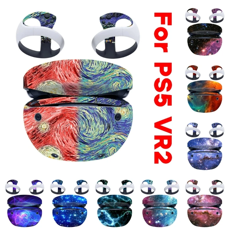 

Skin Sticker for PS-5 VR2 Headset Controller PVC Decal Multi-Color Wrap Cover Protective Film Quest2 Accessories Decals