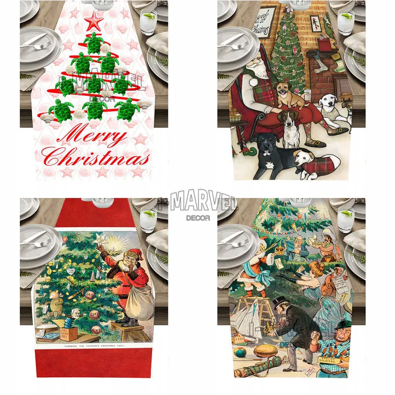 

New Christmas Tree Table Runner for Dining Table Decoration 2023 NoveltiesTablecloth for Table Modern Elegant Luxury Home Decor