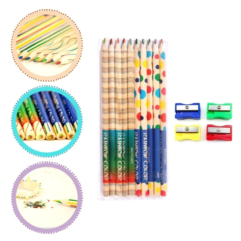 S Sets Multicoloured Pencils For Adults & Kids Art Drawing Multiple Colors Rainbow Pencils