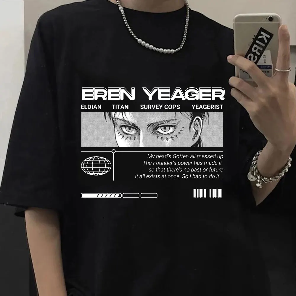 

Japanese Anime Attack on Titan Eren Jaeger Men Women T-shirts Tops Summer Harajuku Oversized Graphics Short Sleeve T Shirt