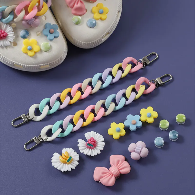 Новинка 2021 г. украшение для обуви стразы 1 комплект цепочки в виде фруктов и