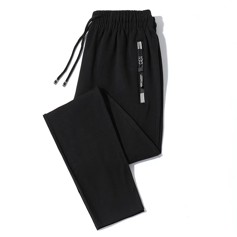 Men Casual Sport Long Pants Zip Pocket Sweatpants Soft Outdoor Running Gym Pants Jogging Plus Size M-6XL Straight Loose Trousers