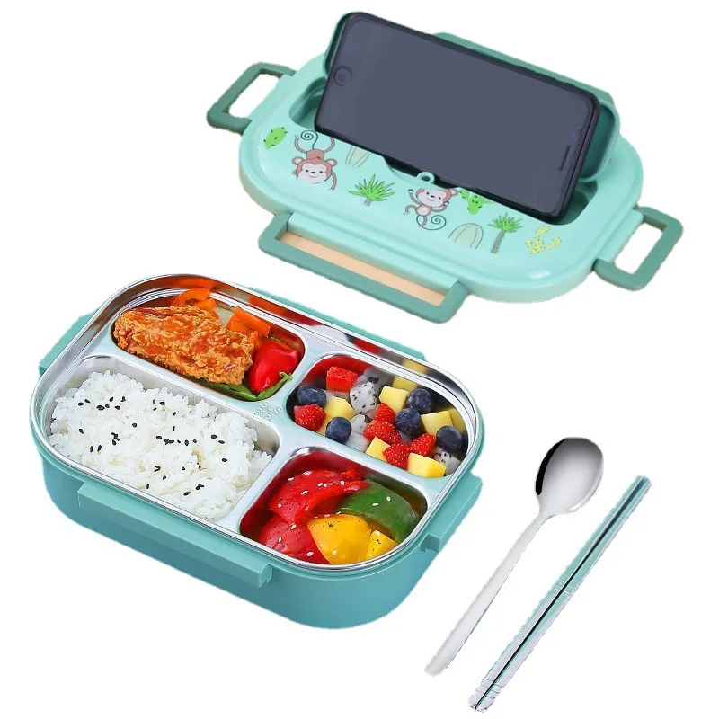 Stainless Steel Lunch Box for Kids School Children Food Storage Insulated Lunch Container Box Breakfast Bento Box with Soup Cup