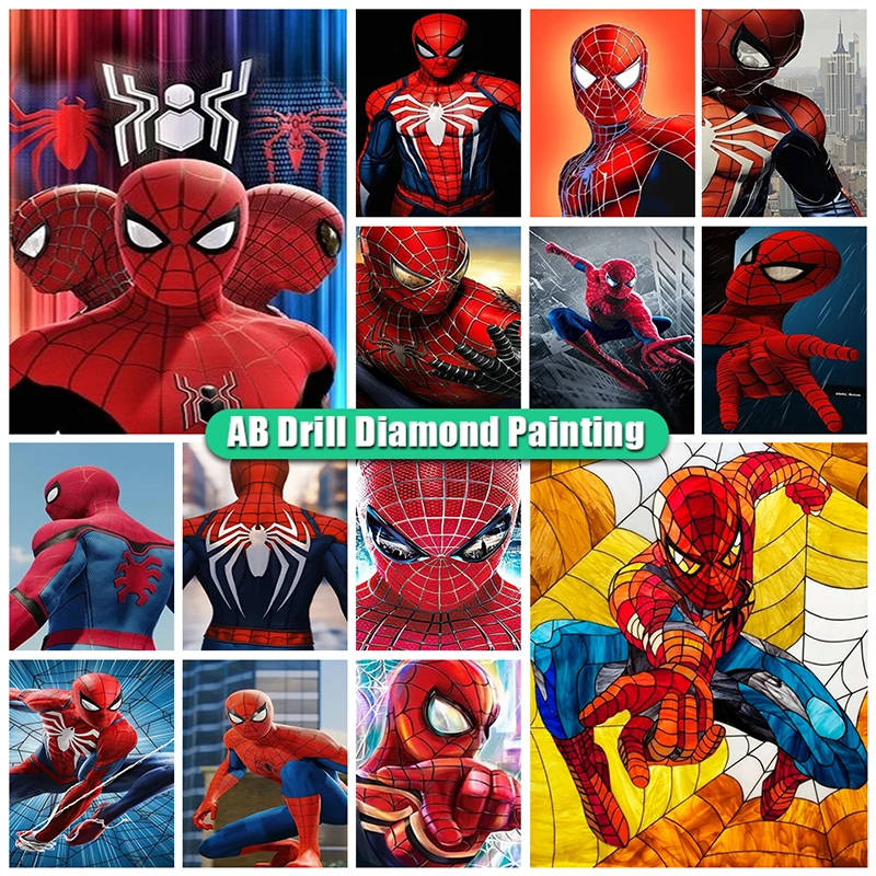 

5D DIY AB Diamond Painting Disney Marvel Spiderman Avengers Full Diamond Embroidery Mosaic Cartoon Handmade Art Kit Home Decor