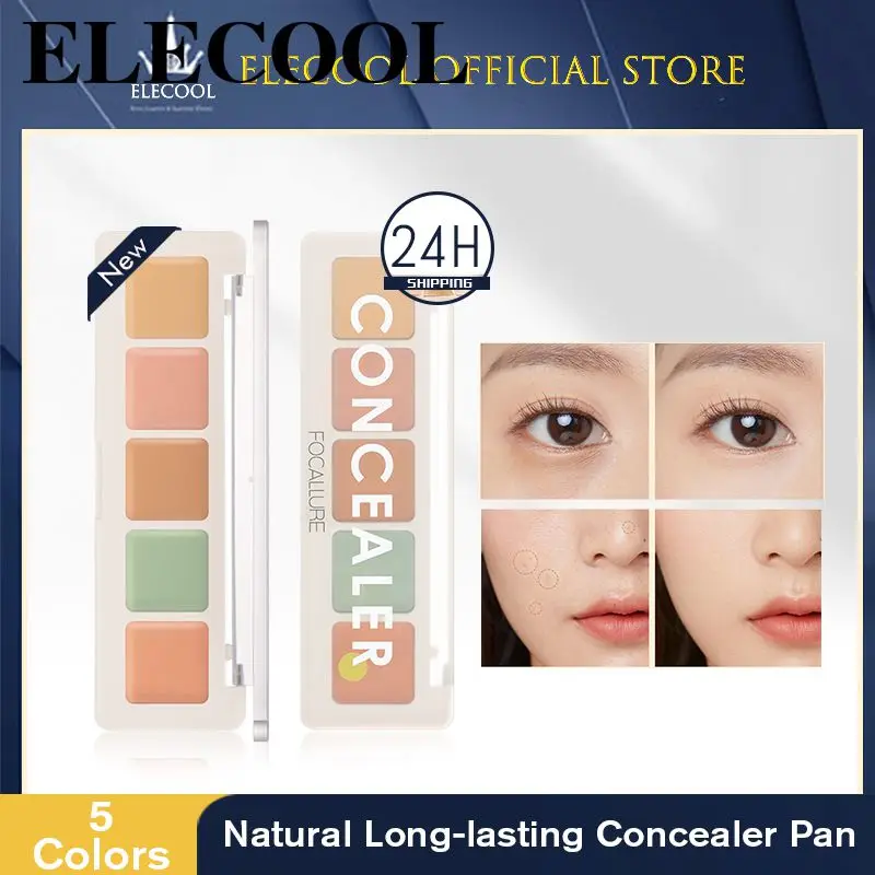

FOCALLURE 5 In 1 Concealer Palette Natural Moisturizing Long Lasting Makeup Dark Circles Acne Marks Cosmetic TSLM2