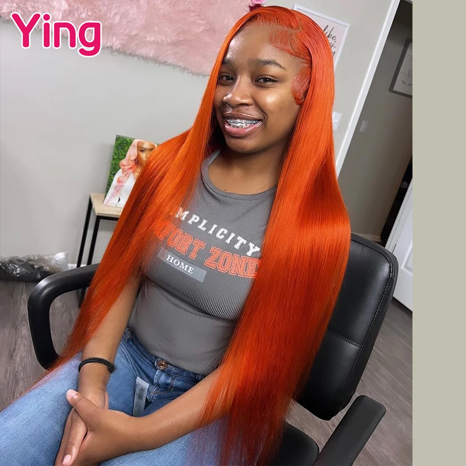 Orange Colored 13X6 Lace Frontal Wig Human Hair Wig 613 Blonde Bone Straigtht Brazilian Remy 180% 30 Inch 13X4 Lace Front Wigs