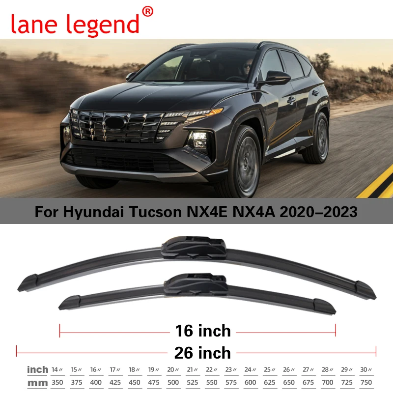 

Щетки для переднего лобового стекла для Hyundai Tucson NX4 NX4E NX4A 2020 2021 2022 2023, резиновые щетки стеклоочистителя, снегоочистительные автомобильные аксессуары