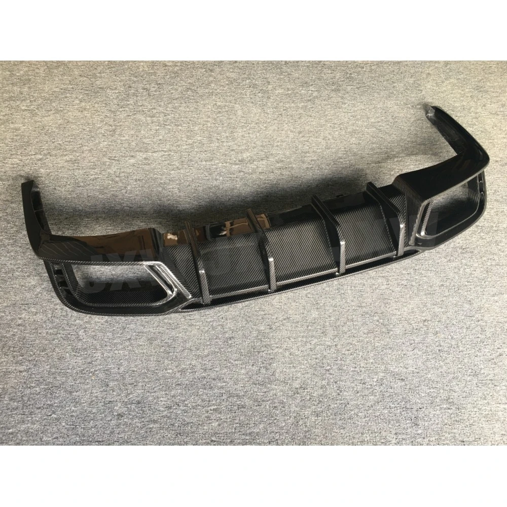 Фото JXWANCF Углеродное волокно, FRP, задний диффузор, спойлер для Audi A4 S4 B10 2019 2020, задний бампер, плавники в стиле акулы, защитная пластина №3