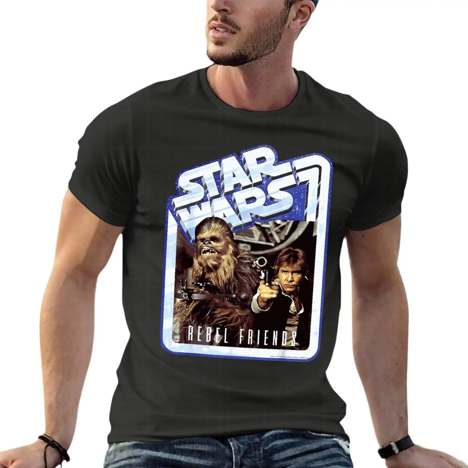 

Chewbacca And Han Solo Rebel Friends Oversize T Shirt Summer Mens Clothes Short Sleeve Streetwear Large Size Top Tee