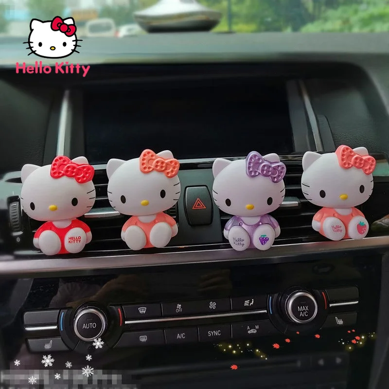 

Автомобильные аксессуары Hello Kitty, Мультяшные креативные Автомобильные Духи, ароматические зажимы, кондиционер, воздуховыпускное украшение,...