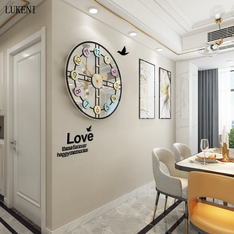 

Nordic Clock Wall Clock Living Room Stylish Atmosphere Decoration Wall Hanging Table Personality Creative Home Atmosphere Clock