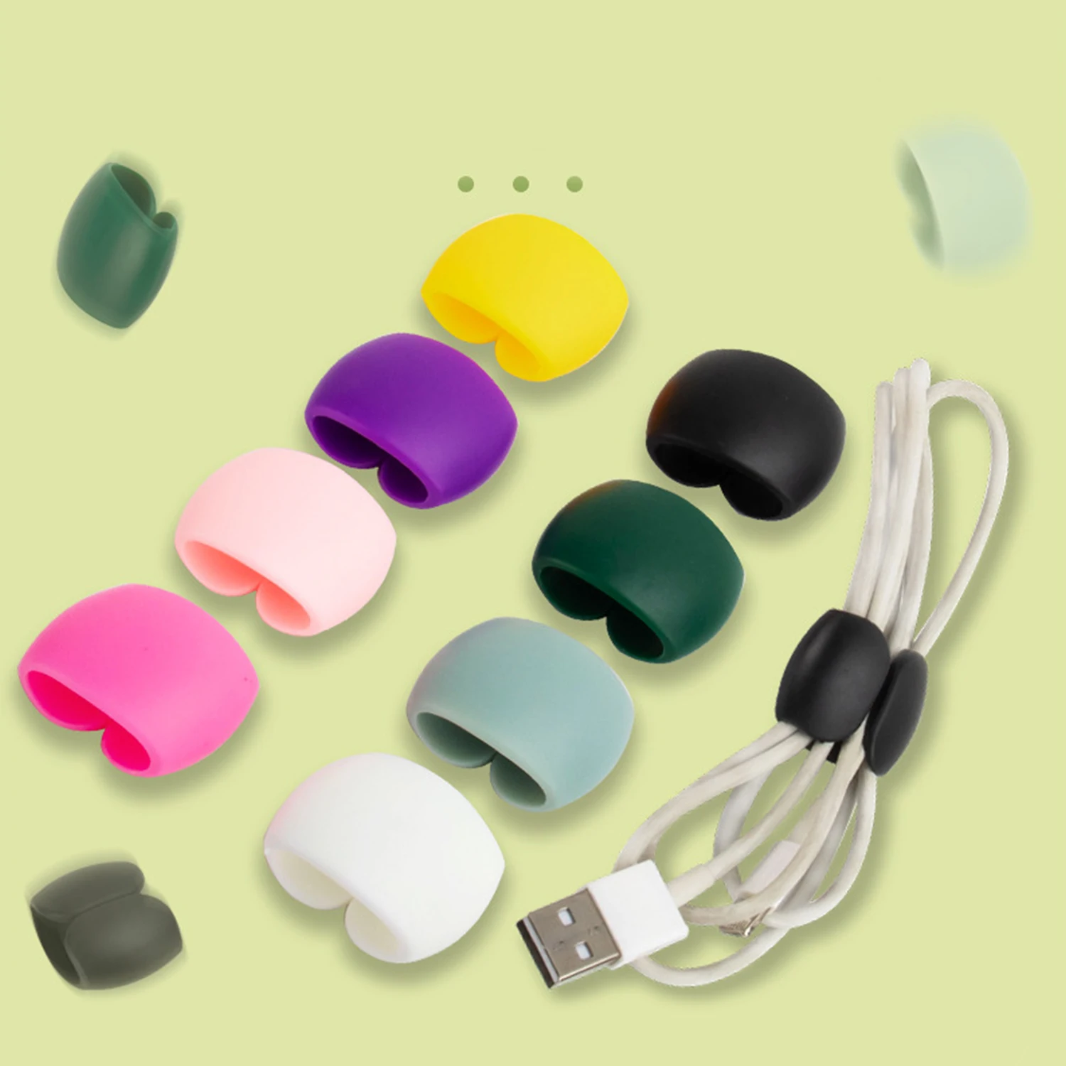 

5Pcs Cable Organizer Buckle Wire Cord Earphone Management For USB Charging Cable Winder Holder Clips In Home Office Use