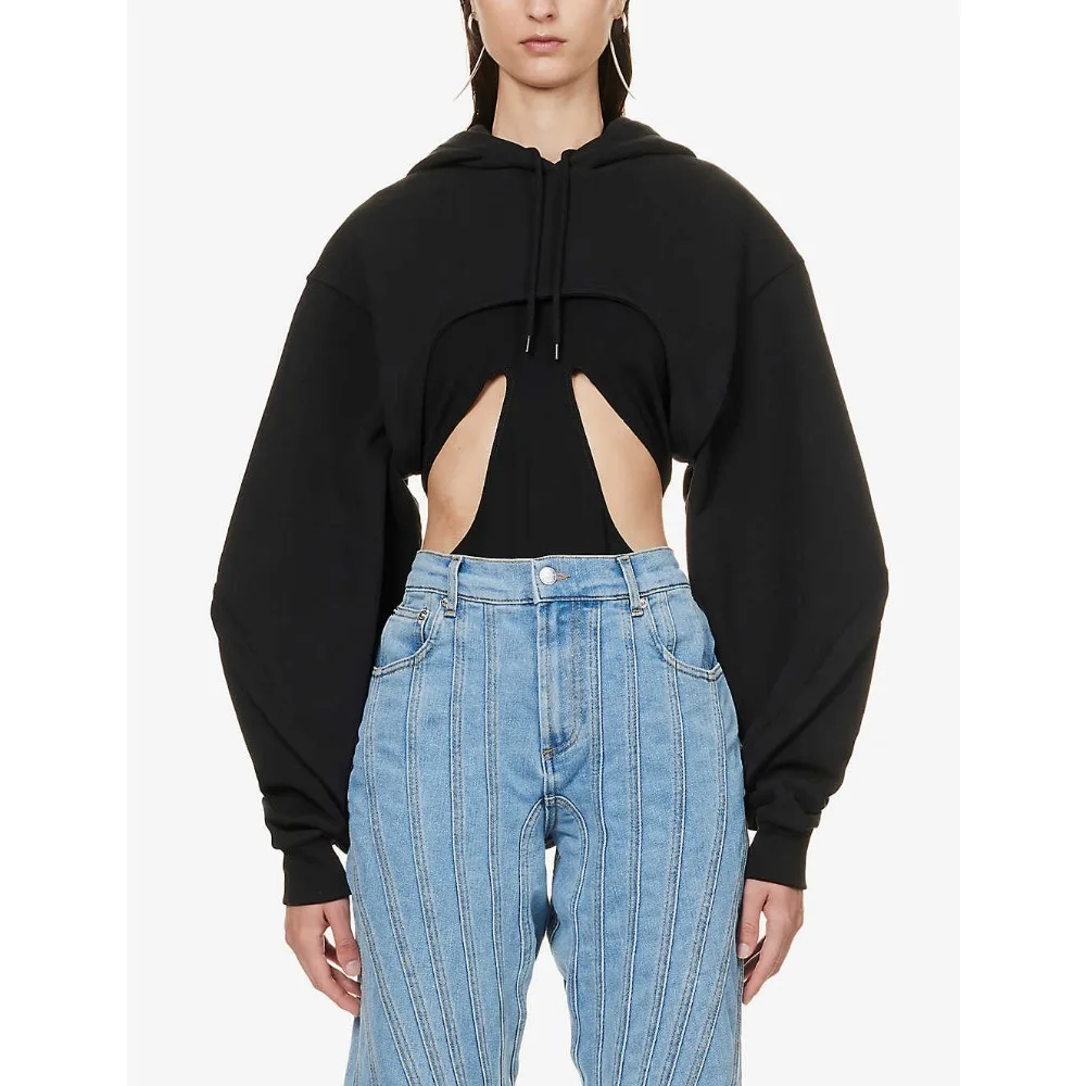 

Autumn New Fashion Simple Personality Open Sleeve Loose Ultra-short Sweater with Trend of Spicy Girl Shawl Jacket Womens Tops