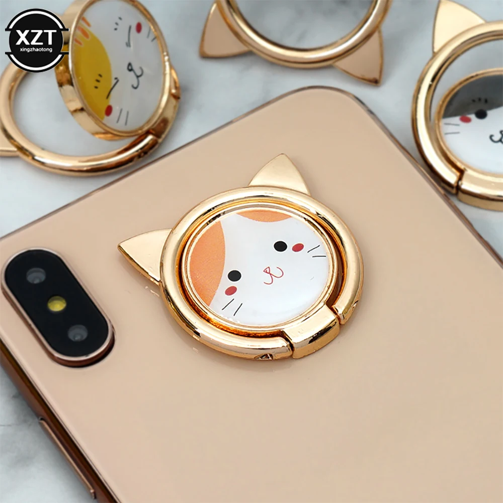 

Universal Mobile Phone Holder Metal Icing Cute Cat Ring Suitable for Magnetic Car Mounting Mobile Phone Finger Holder Non-Slip
