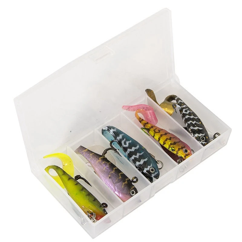 

1Set Soft Swimbait Paddle Tail Shad Lure Shad Minnow Paddle Tail Swim Bait Fishing Baits For Bass Trout Walleye Crappie