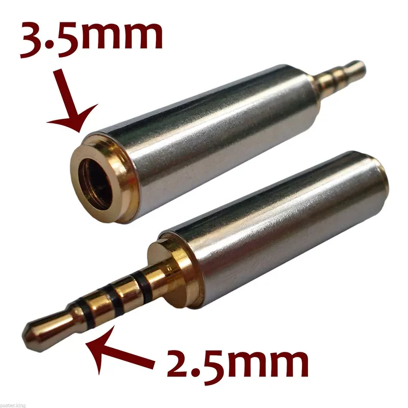 

Gold 2.5 Mm Male To 3.5 Mm Female Audio Stereo Adapter Plug Converter Headphone Jack