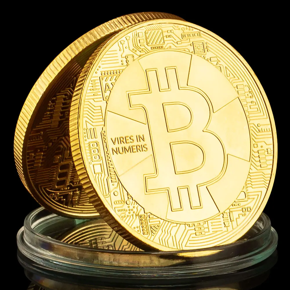 

Bitcoin Plated Gold Coin Commemorative Coin Collectible Gift Souvenir CGMiner Bitcoin Collection Art Challenge Coin