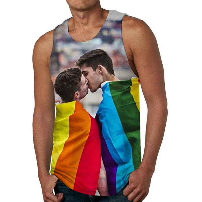 

Новинка лета 2022, мужской жилет хорошего качества, футболка с 3D принтом для бега и фитнеса, Спортивная облегающая футболка с 3D рисунком, топы ...