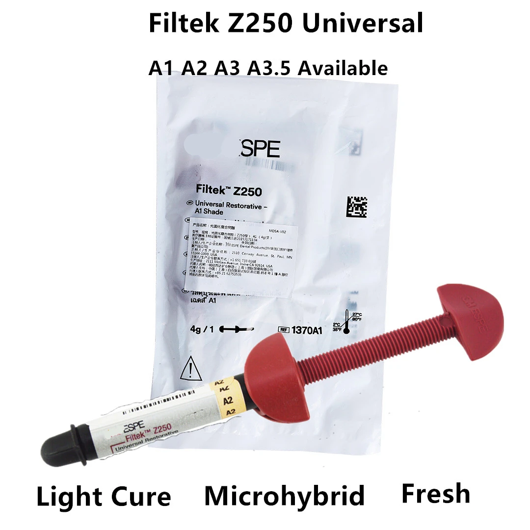 3M ESPE Filtek Z250 Dental Composite Resin Syringe Bonding Adhesive Light-Cure Universal Tooth Filling Material A1 A2 A3 A3.5 B1