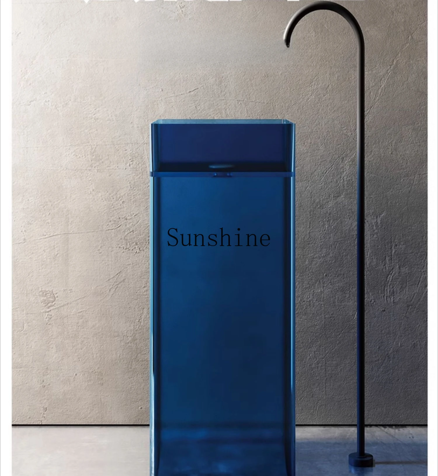 Прозрачная интегрированная колонная раковина от пола до потолка. Бытовая для