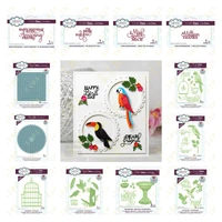 circles square bird bath birdcage woodpecker parrot toucan new metal cutting dies scrapbook diary decoration embossing template
