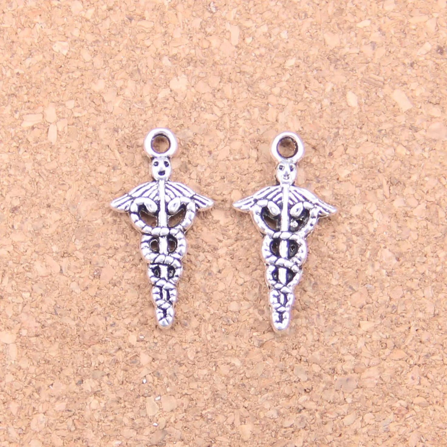 

125pcs Charms caduceus medical symbol md 23x11mm Antique Pendants,Vintage Tibetan Silver Jewelry,DIY for bracelet necklace