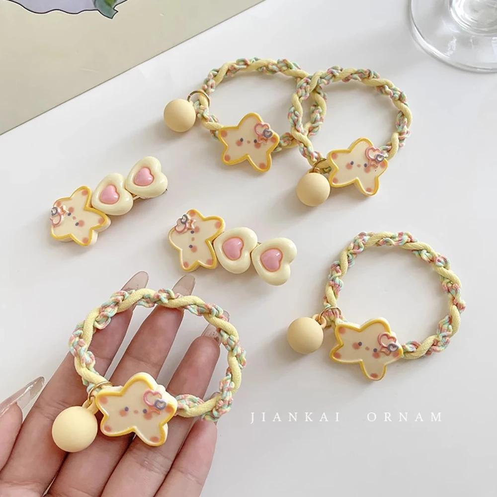 Новая Стильная универсальная Милая Желтая Женская челка со звездами для лба