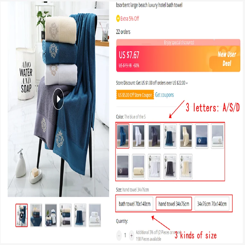 Комплект хлопковых полотенец с надписью дизайнерское полотенце для лица ванной