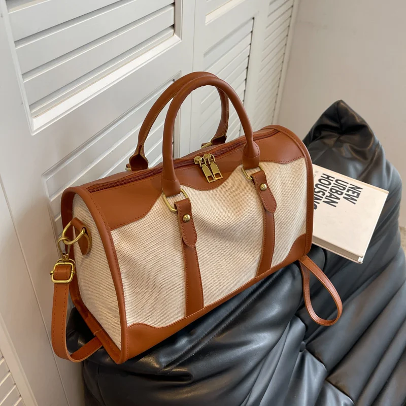 

Винтажные холщовые дамские сумочки Boston, вместительные дорожные мессенджеры, модная повседневная женская сумка на плечо