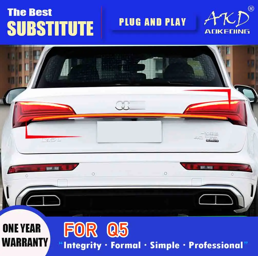 Задняя фара AKD для Audi Q5 светодиодный Tail 2021-2022 задний противотуманный тормоз