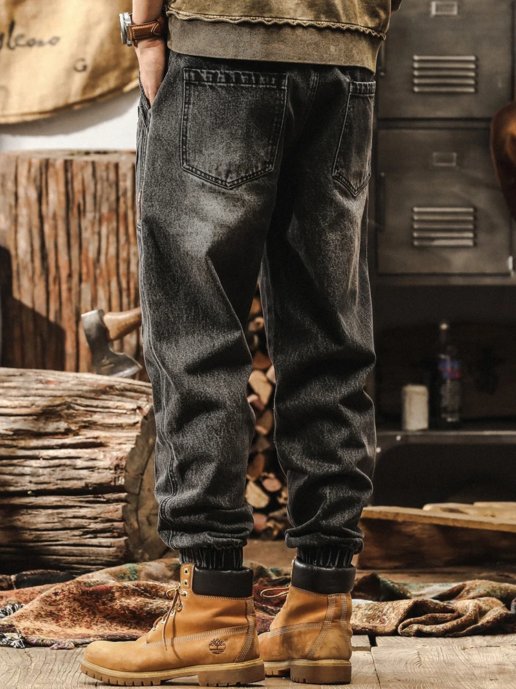 Американские тяжелые джинсы в стиле ретро мужские осенние 2024 новые свободные