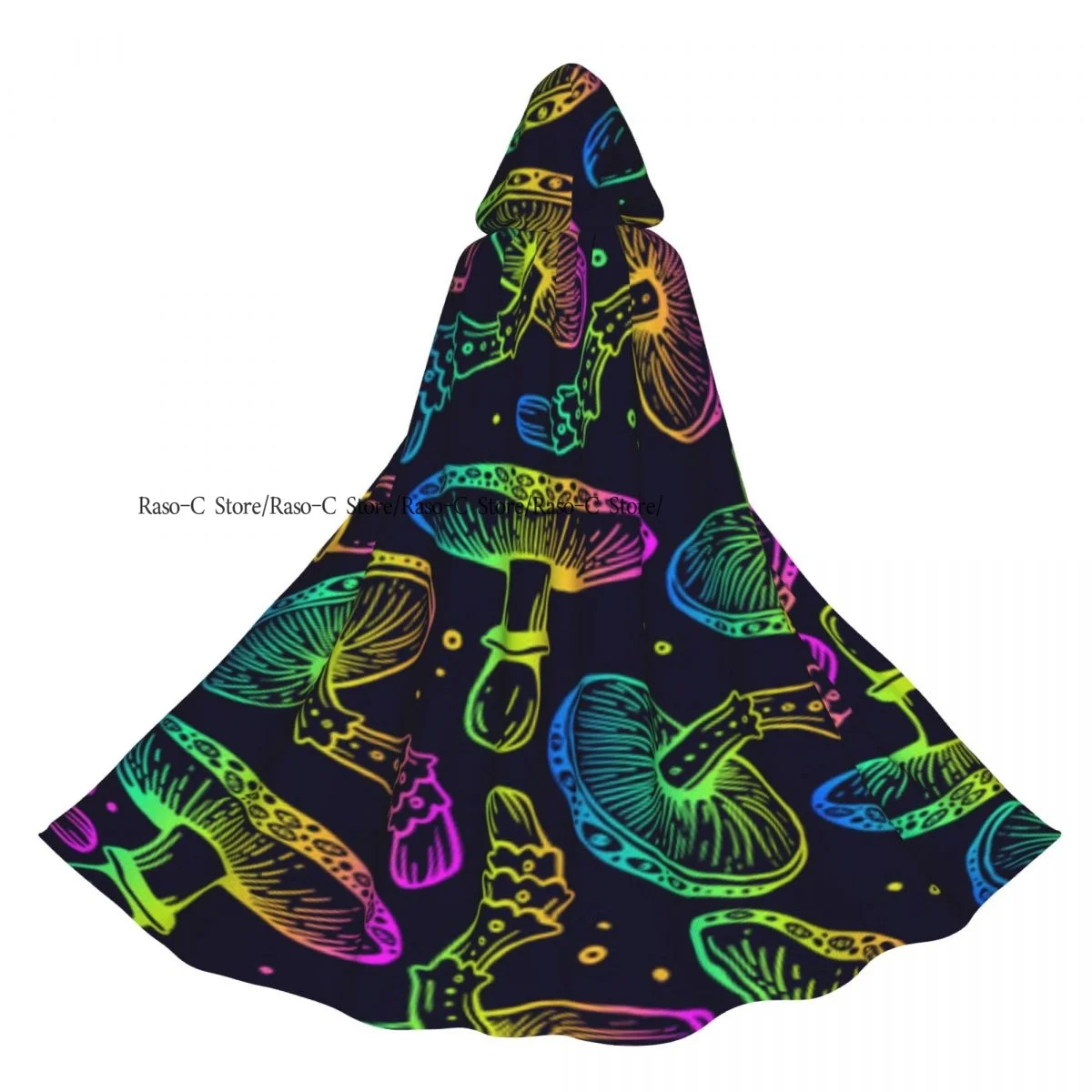 Накидка с капюшоном зеленая космос радуга псилоцибин грибы плащ вампир ведьма
