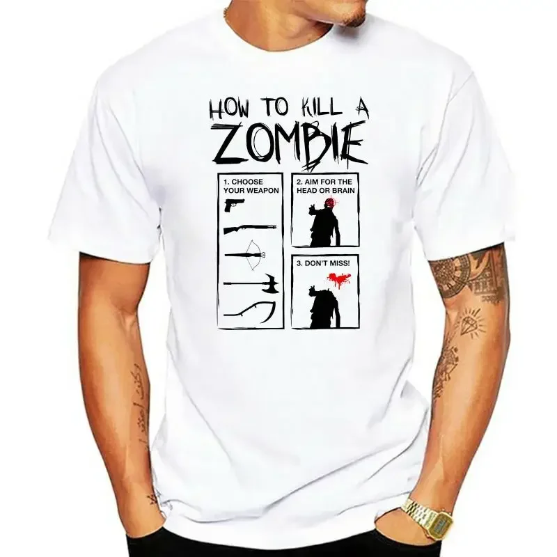 CC04 Хлопковая футболка DIVERTENTE ZOMBIE Как убить A Uomo Walking Dead Adulto VESTITI Новинка топы с