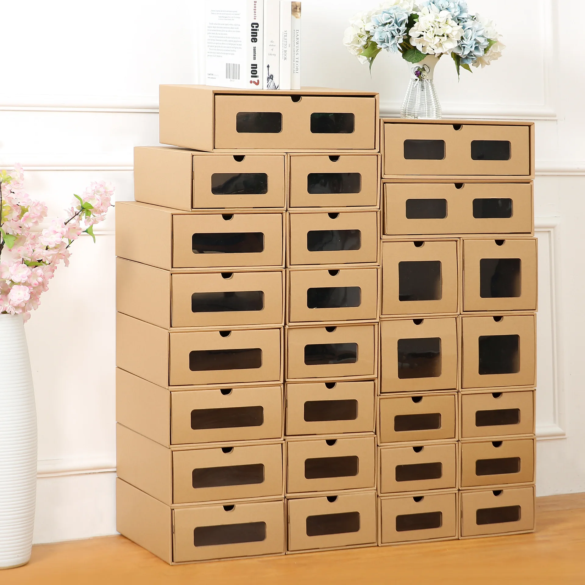 

Kraft paper storage box shoebox drawer storage box storage drawer wardrobe storage box clothing storage and sorting box