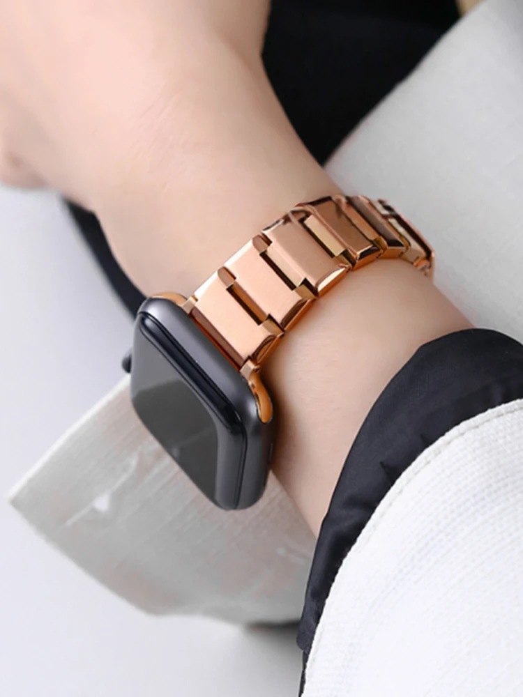 

41 45mm Luxury Stainless Steel Band for Apple Watch Ultra 49mm 8 7 Women Wrist Strap for IWatch Series Se 6 5 4 38 42mm 40 44mm